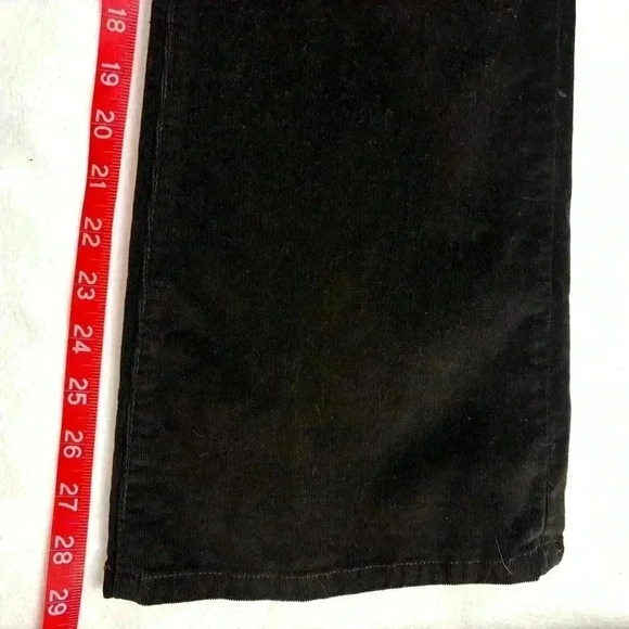 NYDJ Dark Brown “80’s” Corduroy Midrise Stretch Straight Leg Pants Size 10P - Picture 14 of 14
